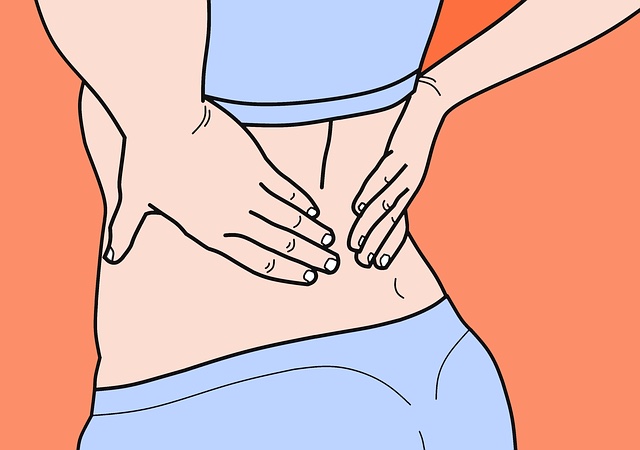 Illustration of back pain with kidney stones